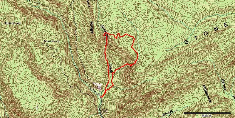 GPS track of todays (02272005) trip. Same as last time but further up on Stinking Creek