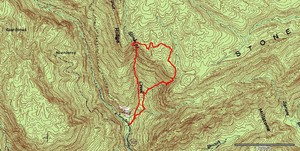 GPS track of todays (02272005) trip. Same as last time but further up on Stinking Creek