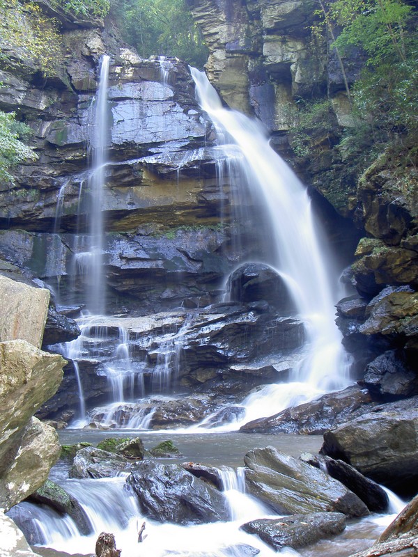 The falls from the base