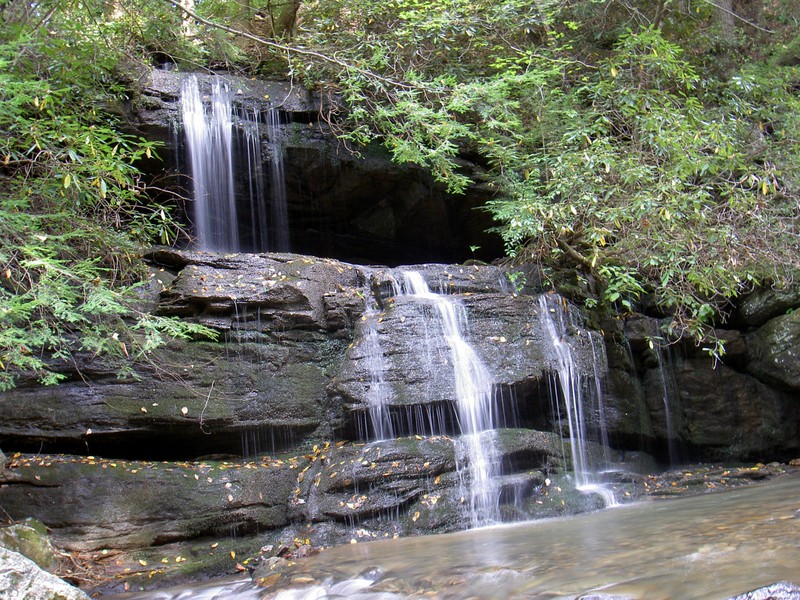 A small falls on a tributary falling into Cove Creek right where you have to cross