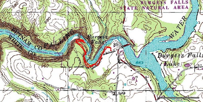 Short trail along the river with spurs down to base views in a few spots.