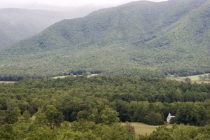 The valley and primitive baptist church from Rich Valley Road