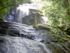 A short cascade at the top, a 20-30' drop, then long cascade the rest of the way down