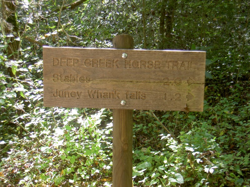 There are multiple loops, after crossing Indian Creek the trail diverges to the left to loop past Juneywhank