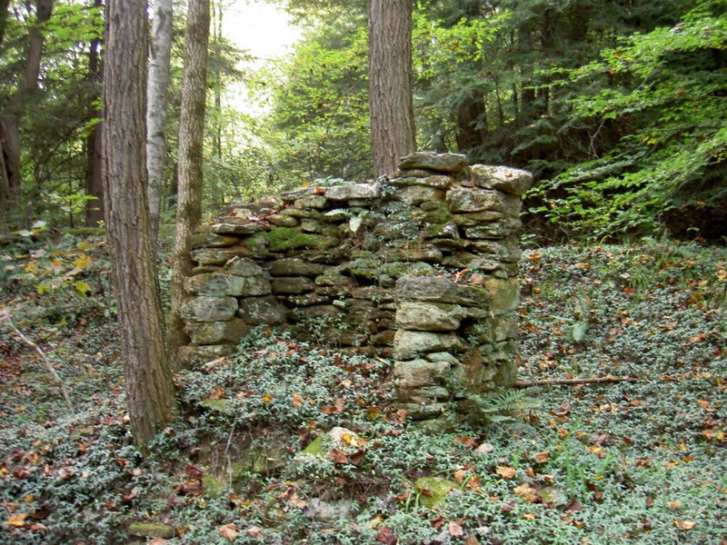 Along the trail, looks like twin chimneys 20' apart