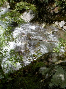 High rock overlook from the top of the lower falls