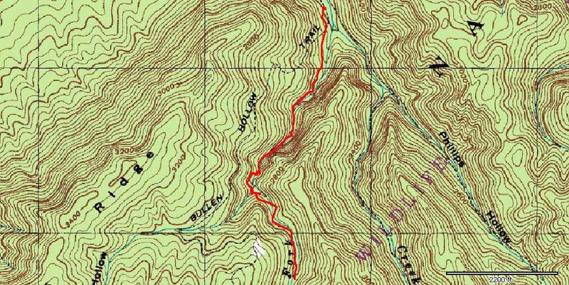 Topo and GPS track from parking past Margarette, Glen and Bailey Falls