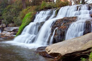 Shoal Creek falls on the right