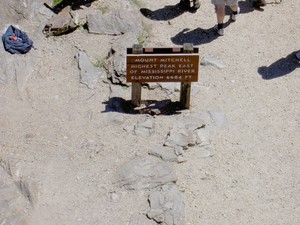 Looking down at the elevation sign from the tower