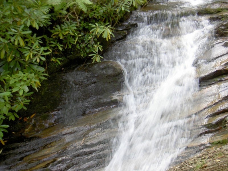 Fast-moving cascade just below the main falls.