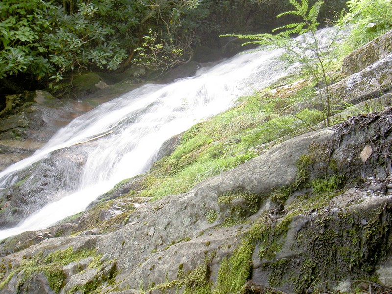 The main falls after I climbed out on the rocks a little bit.. Not too dangerous of an area.