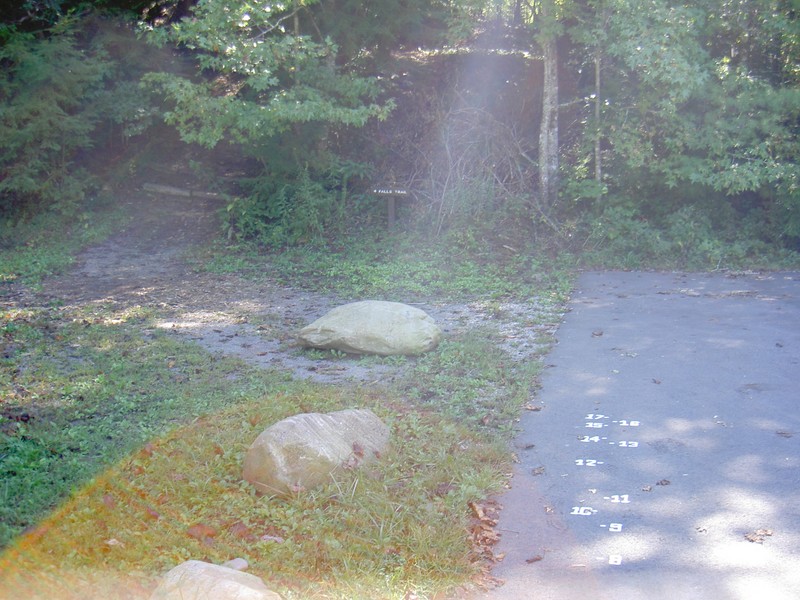 Trailhead begins at the end of a short paved road section at the Smoky Mountain Institute at Tremont