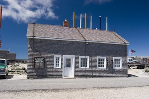 Notice that the building is chained to the ground. Fastest wind in US history was recorded here, 231MPH.