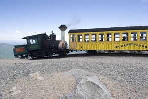 Steepest railroad in the US climbs to the top from the opposite side. 