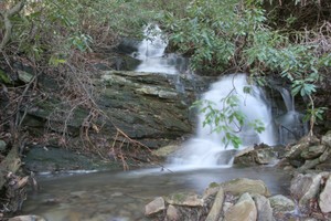 A very short distance upstream, this is the bottom end of a 200' continual series of cascades