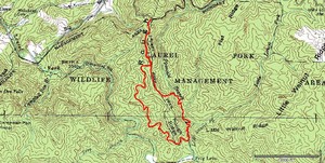 USGS topo showing the route we took today