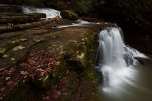 Looking down at Laurel Run Falls