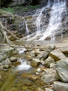 Bottom of the falls and pool.