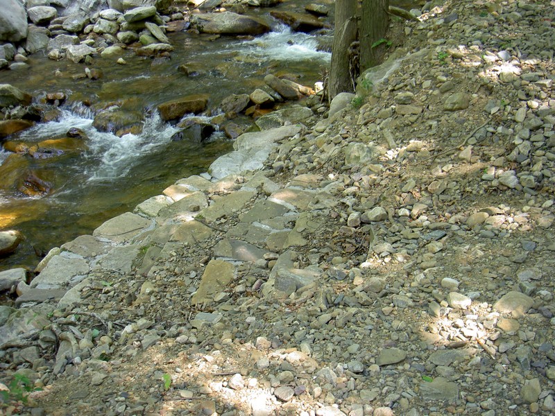 Concrete steps at the parking area and trailhead. Not much is left, flooding pretty much wiped it out.