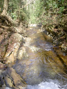 Looking downstream from Glen Falls, the top of Margarette is just out of sight 