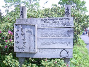 Sign at the entrence to the Rhododendron Gardens.