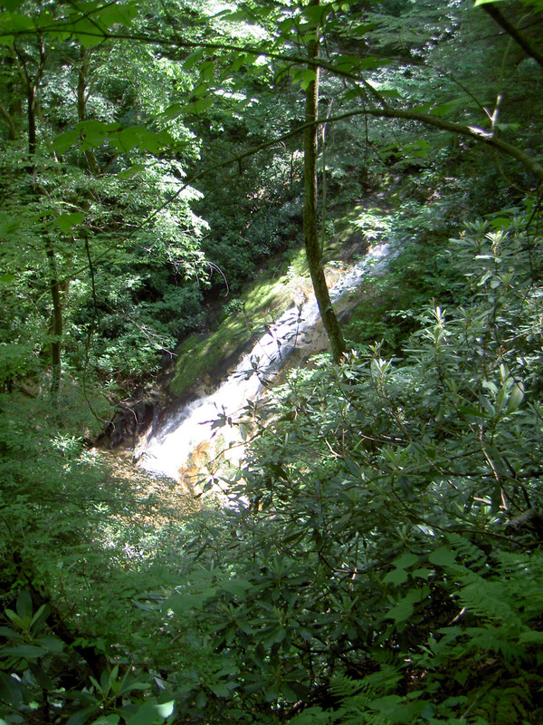 The lower waterfall. Actually a cascade and it's perhaps 50' in length total.